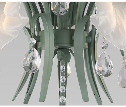 Modern Flower Chandelier French Living Room Chandelier For Dining Room Bedroom Hotel Shop Decor Luxury LED Crystal Chandelier
