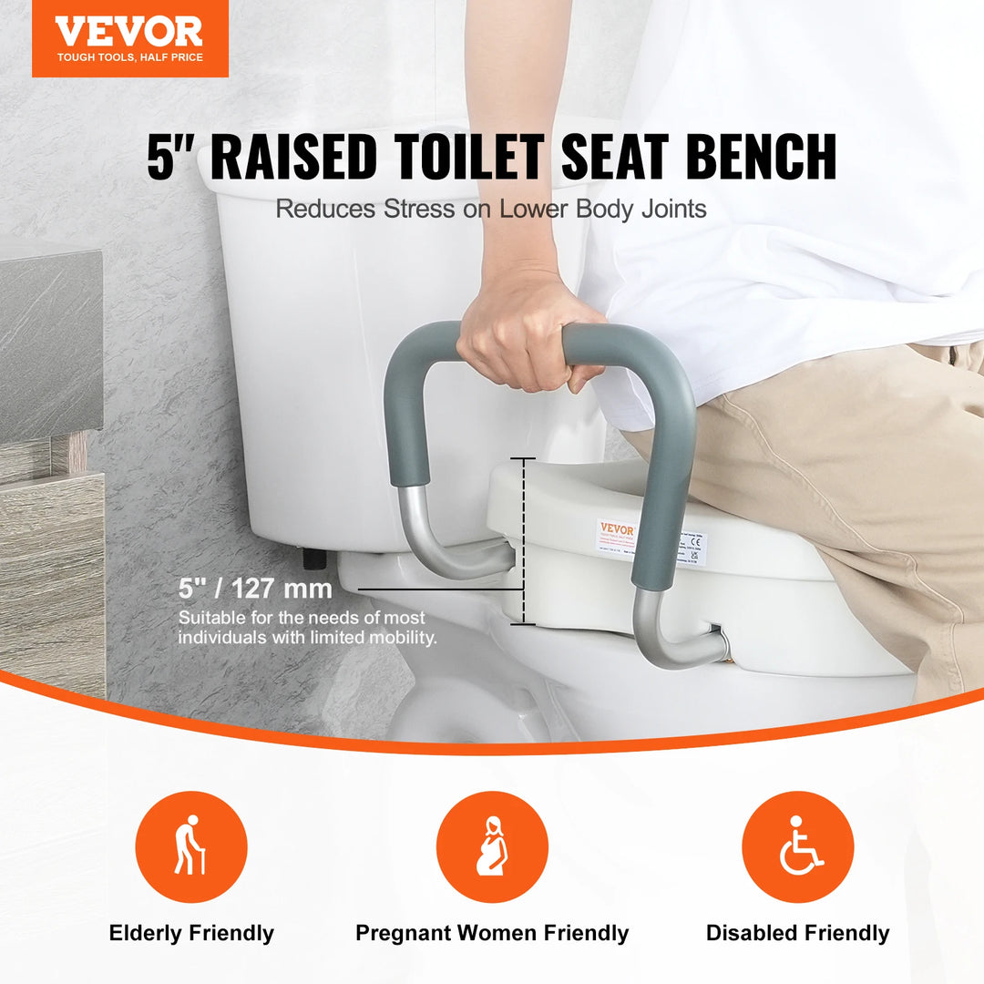 Elevate Your Comfort with the Succebuy 5-Inch Raised Toilet Seat - Perfect for Seniors and Those with Mobility Challenges