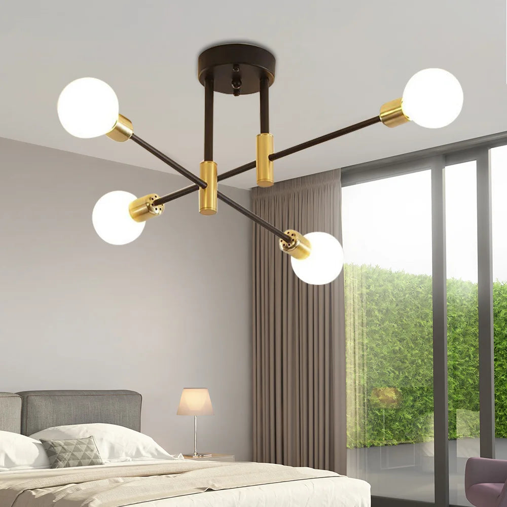 Chandeliers Retro Lighting Fixture Decoration Light Lustre Hanging Lamps Pendant Ceiling Led Chandelier Lamp Dinning Room Luxury