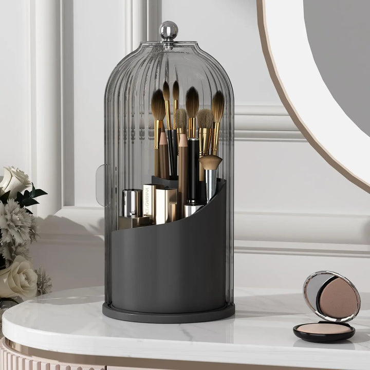 Revolutionize Your Beauty Routine with the YOOLENS 360-Degree Rotating Makeup Brush Organizer - Stylish, Dustproof, and Perfect for Any Space!