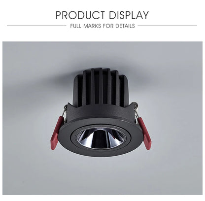Led Downlight Recessed Deep Anti-glare Led Ceiling Downlights Single/ Double Dimmable 12W 24W For Home Bedroom Spot Office Lamp