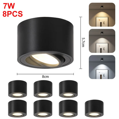 LED Downlight Angle Adjustable LED Ceiling Light Dimmable Surface Mounted Downlight Ceiling Spot Lights Indooor Light Home Decor