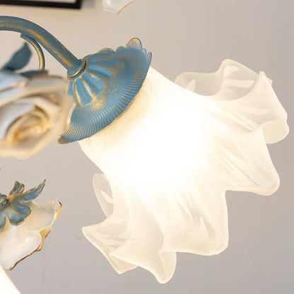 Modern Flower Chandelier French Living Room Chandelier For Dining Room Bedroom Hotel Shop Decor Luxury LED Crystal Chandelier