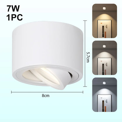 LED Downlight Angle Adjustable LED Ceiling Light Dimmable Surface Mounted Downlight Ceiling Spot Lights Indooor Light Home Decor