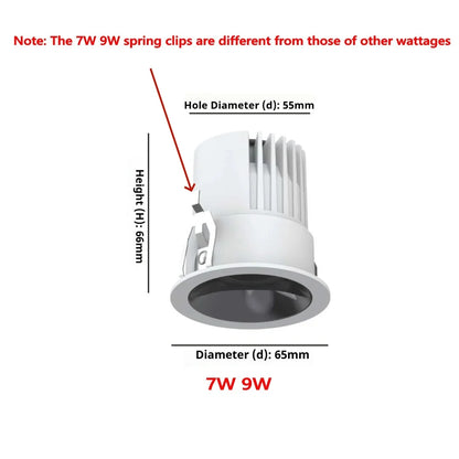 Recessed LED Downlight COB 9W 12W 15W 18W 24W 360° Adjustable Angle Ceiling Lamp Round Panel Light Dimmable Spotlight 110V 220V