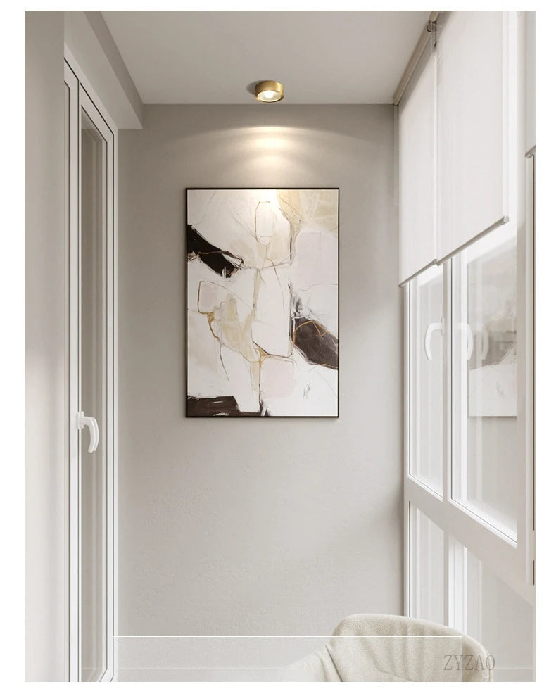 Copper downlights Nordic brief LED ceiling lights corridor lamp foyer balconies living room luxury circular spotlights