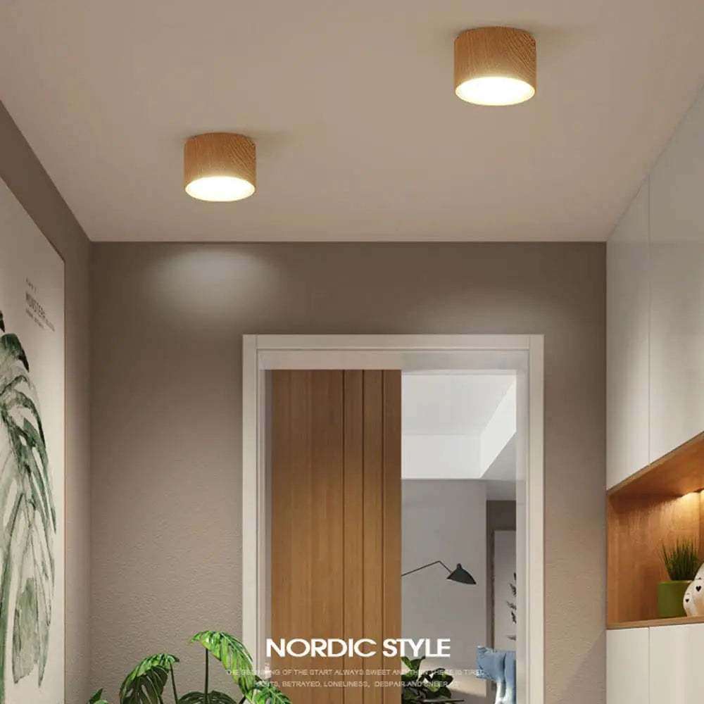 220V Downlight, Wooden Ceiling Lamp, Indoor Decor Lamps, Room Lighting, Living Room Corridor LED Down Lights for Street Bedroom