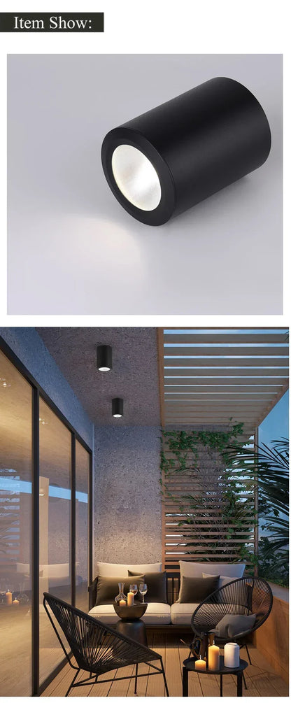 LED Downlight Ceiling Spotlight 7W 12W 18W Surface Mounted Aluminum Spots Lamp For Room Home Kitchen Bathroom