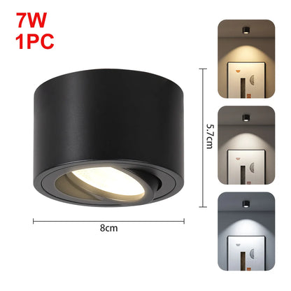 LED Downlight Angle Adjustable LED Ceiling Light Dimmable Surface Mounted Downlight Ceiling Spot Lights Indooor Light Home Decor