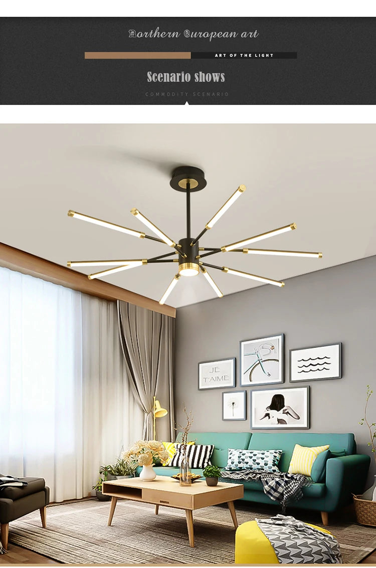 Chandelier nordic for Living room luxury personality creative sputnik chandelier post modern chandelier suspension lamp fixtures