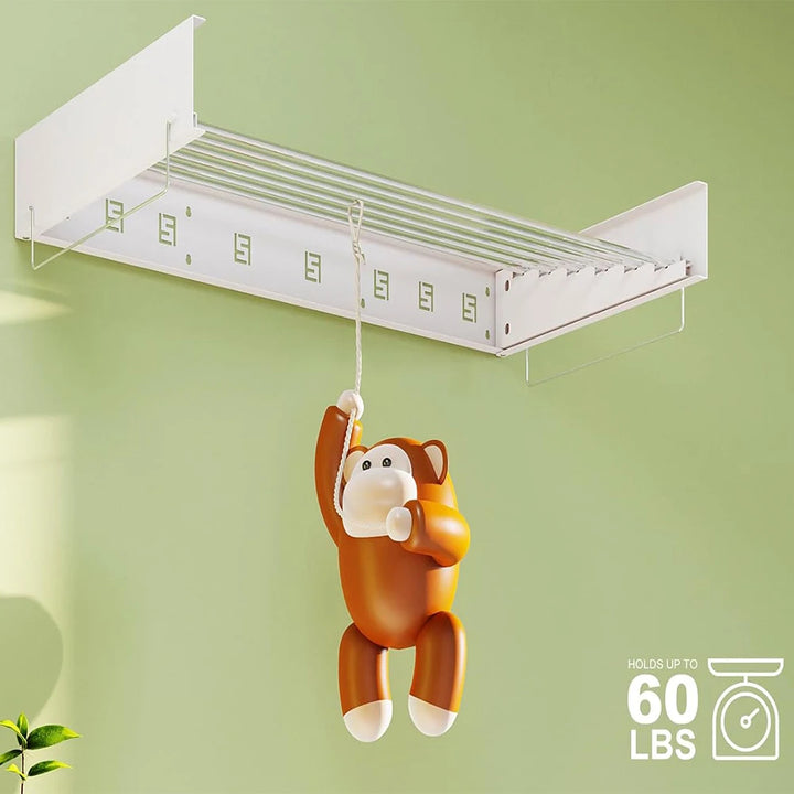 Elevate Your Drying Experience with Our Stylish Indoor Wall-Mounted Retractable Clothes Drying Rack - The Perfect Collapsible Solution for Towels and Garments