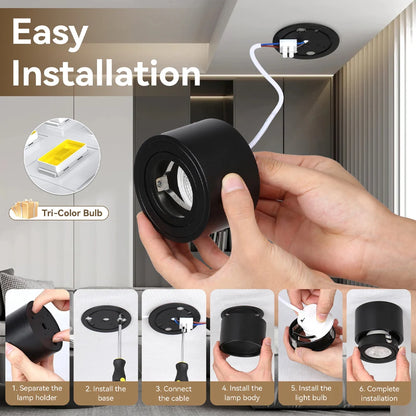 LED Downlight Angle Adjustable LED Ceiling Light Dimmable Surface Mounted Downlight Ceiling Spot Lights Indooor Light Home Decor