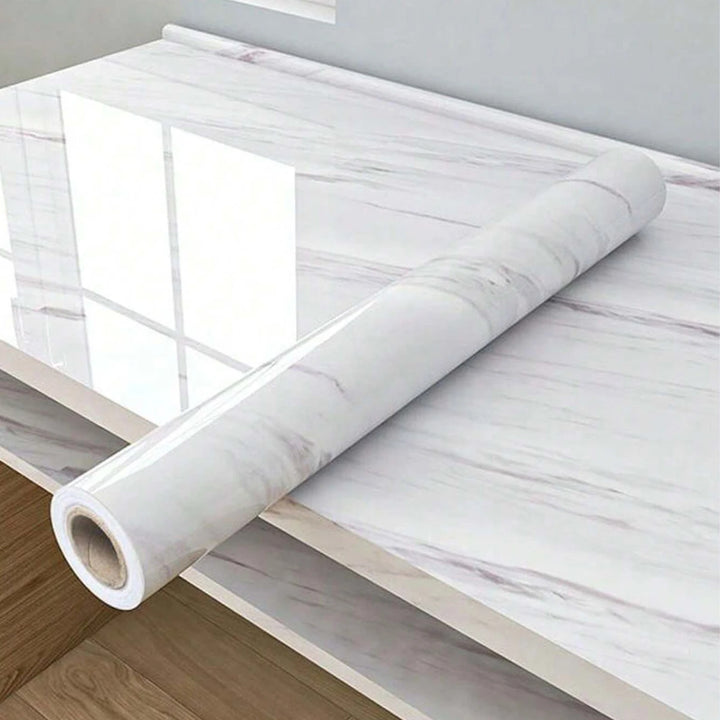 Transform Your Space with 55cm Waterproof Marble Vinyl Self-Adhesive Wallpaper - Perfect for Kitchens and Living Rooms