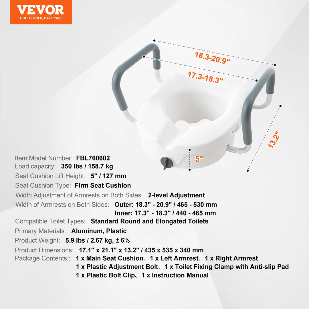 Elevate Your Comfort with the Succebuy 5-Inch Raised Toilet Seat - Perfect for Seniors and Those with Mobility Challenges