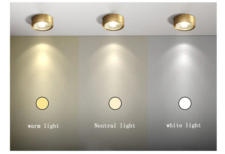 Copper downlights Nordic brief LED ceiling lights corridor lamp foyer balconies living room luxury circular spotlights