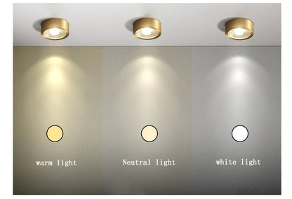 Copper downlights Nordic brief LED ceiling lights corridor lamp foyer balconies living room luxury circular spotlights