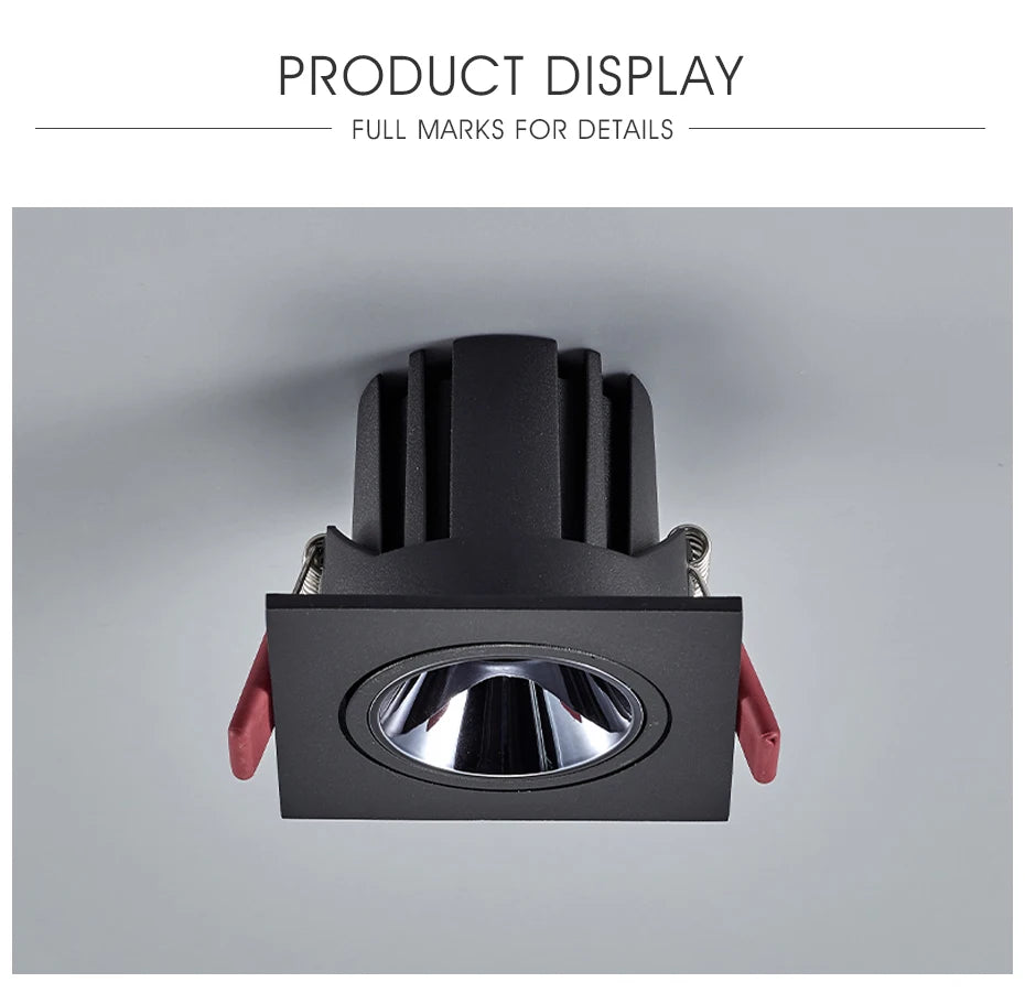 Led Downlight Recessed Deep Anti-glare Led Ceiling Downlights Single/ Double Dimmable 12W 24W For Home Bedroom Spot Office Lamp