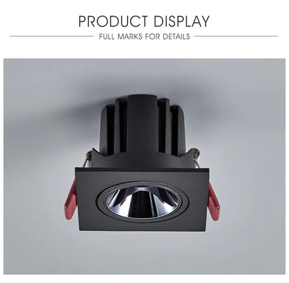Led Downlight Recessed Deep Anti-glare Led Ceiling Downlights Single/ Double Dimmable 12W 24W For Home Bedroom Spot Office Lamp