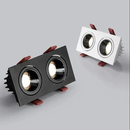 Led Downlight Recessed Deep Anti-glare Led Ceiling Downlights Single/ Double Dimmable 12W 24W For Home Bedroom Spot Office Lamp