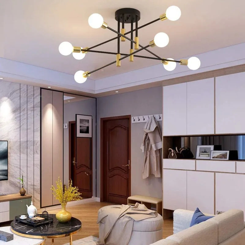 Chandeliers Retro Lighting Fixture Decoration Light Lustre Hanging Lamps Pendant Ceiling Led Chandelier Lamp Dinning Room Luxury