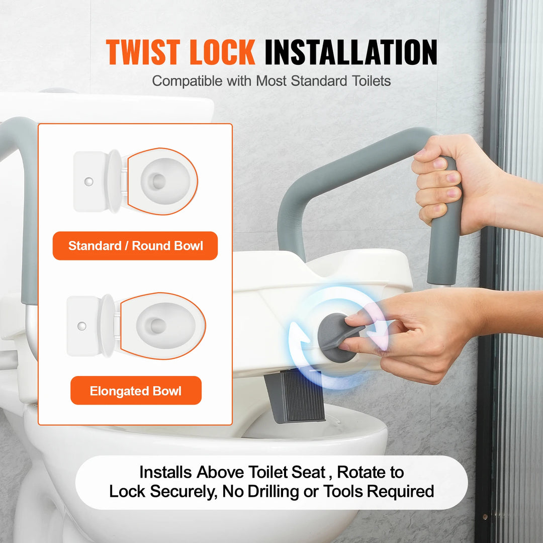 Elevate Your Comfort with the Succebuy 5-Inch Raised Toilet Seat - Perfect for Seniors and Those with Mobility Challenges