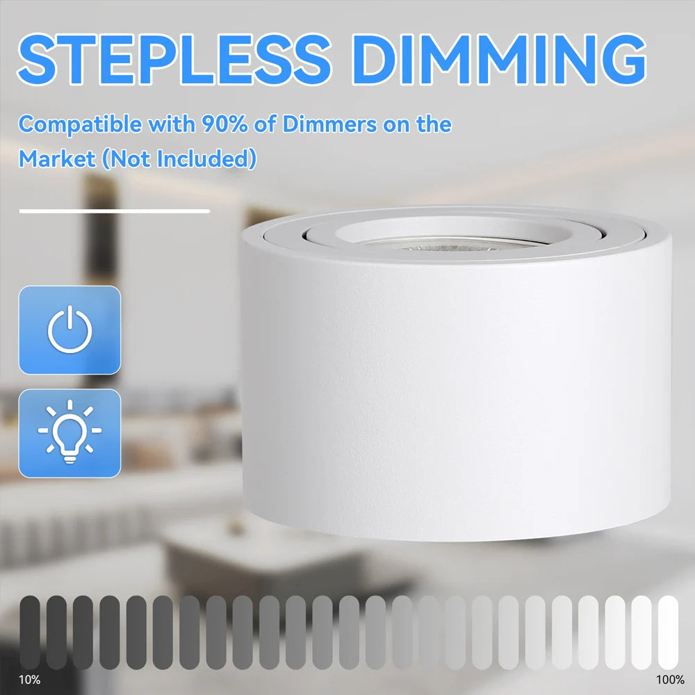 LED Downlight Angle Adjustable LED Ceiling Light Dimmable Surface Mounted Downlight Ceiling Spot Lights Indooor Light Home Decor