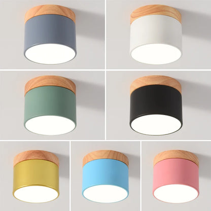 LED Downlight dimmable 5W 7W 9W12W15W Nordic wood modern Led surface mounted ceiling light spotlight, interior decoration light