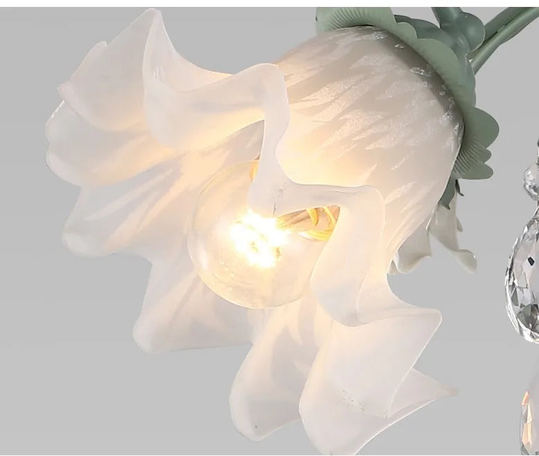 Modern Flower Chandelier French Living Room Chandelier For Dining Room Bedroom Hotel Shop Decor Luxury LED Crystal Chandelier