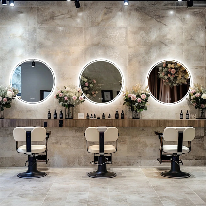 Illuminate Your Space with the 80cm Round LED Bathroom Mirror - Touch Screen, Dimmable, and Anti-Fog Technology