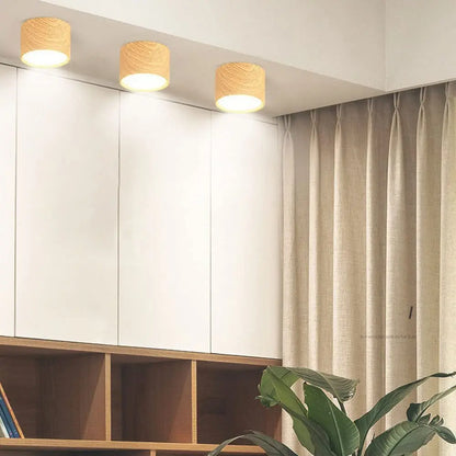 220V Downlight, Wooden Ceiling Lamp, Indoor Decor Lamps, Room Lighting, Living Room Corridor LED Down Lights for Street Bedroom