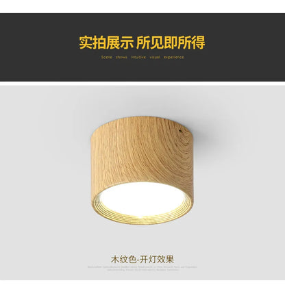 220V Downlight, Wooden Ceiling Lamp, Indoor Decor Lamps, Room Lighting, Living Room Corridor LED Down Lights for Street Bedroom