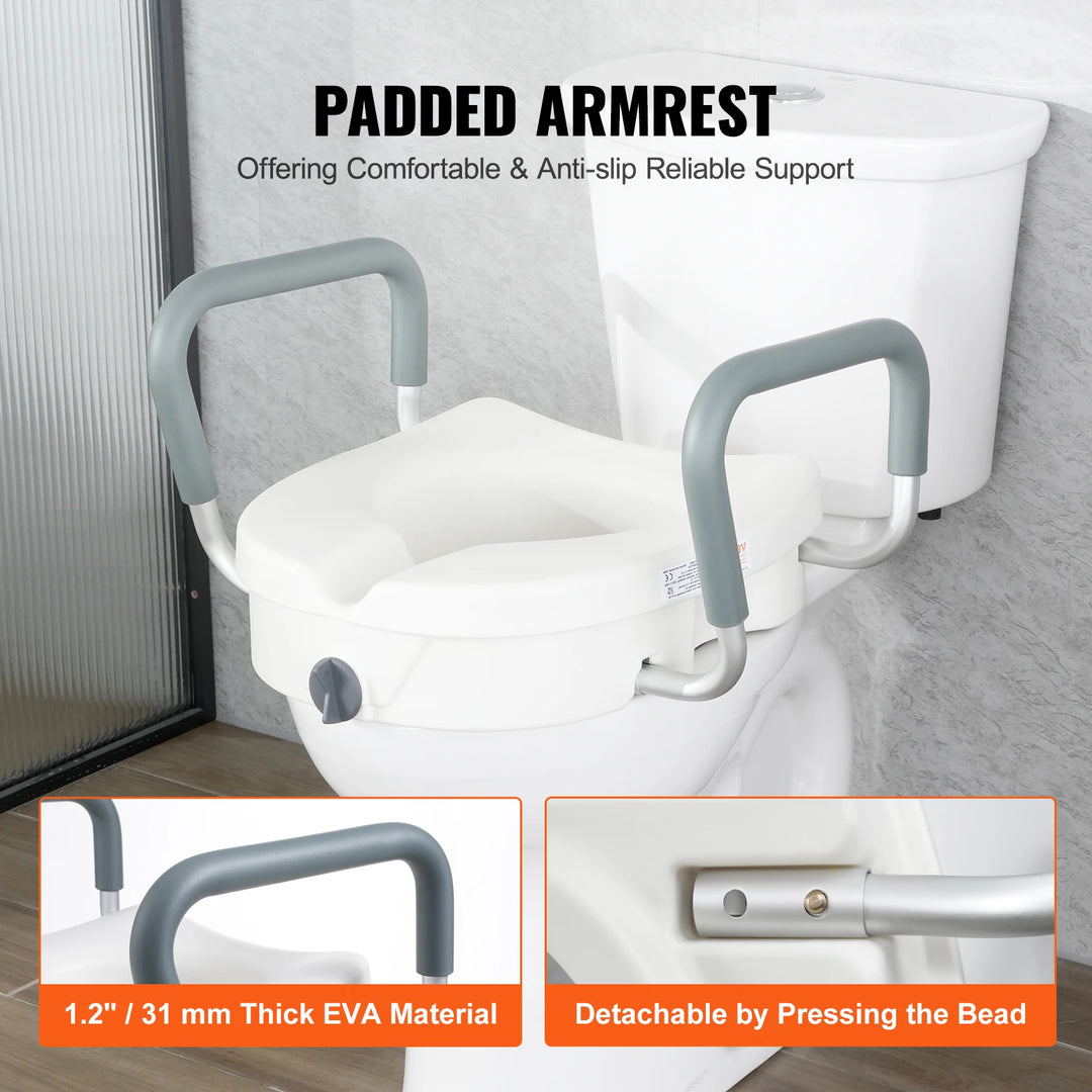 Elevate Your Comfort with the Succebuy 5-Inch Raised Toilet Seat - Perfect for Seniors and Those with Mobility Challenges