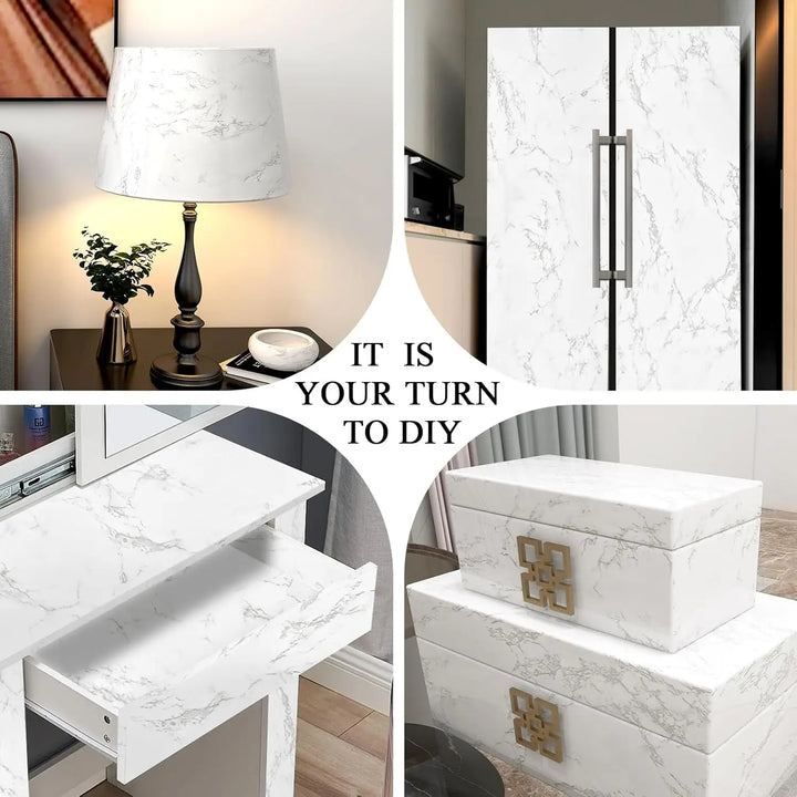 Transform Your Space with 55cm Waterproof Marble Vinyl Self-Adhesive Wallpaper - Perfect for Kitchens and Living Rooms
