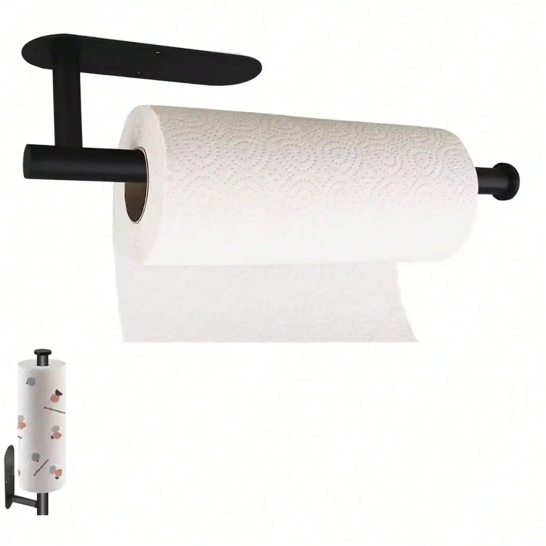 Sleek Stainless Steel Paper Towel Holder - Stylish Wall-Mounted or Countertop Napkin Organizer in Gold and Black for Effortless Kitchen and Bathroom Storage