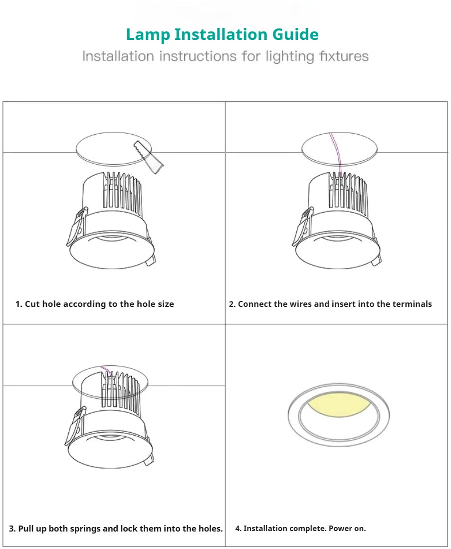 Recessed LED Downlight COB 9W 12W 15W 18W 24W 360° Adjustable Angle Ceiling Lamp Round Panel Light Dimmable Spotlight 110V 220V