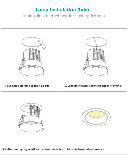 Recessed LED Downlight COB 9W 12W 15W 18W 24W 360° Adjustable Angle Ceiling Lamp Round Panel Light Dimmable Spotlight 110V 220V