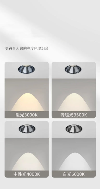 Downlight Ceiling Lamp Modern Design Embedded Lamps Borderless Spotlight Living Room Bedroom Home LightinAC110/220V Opening 75mm
