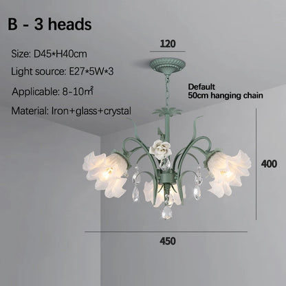 Modern Flower Chandelier French Living Room Chandelier For Dining Room Bedroom Hotel Shop Decor Luxury LED Crystal Chandelier