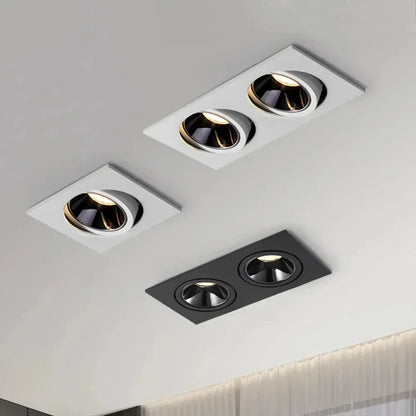 Led Downlight Recessed Deep Anti-glare Led Ceiling Downlights Single/ Double Dimmable 12W 24W For Home Bedroom Spot Office Lamp