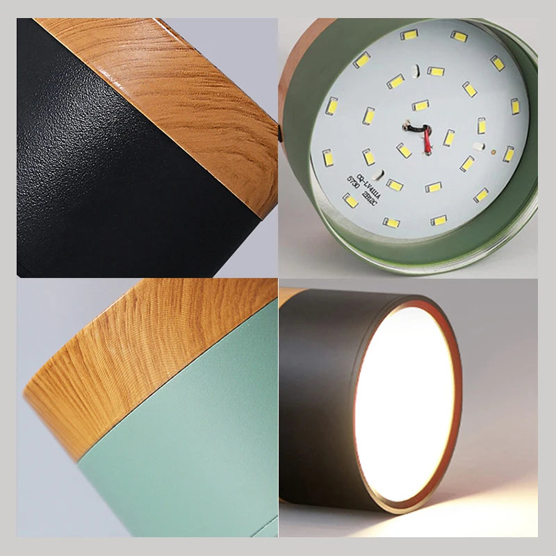 LED Downlight dimmable 5W 7W 9W12W15W Nordic wood modern Led surface mounted ceiling light spotlight, interior decoration light