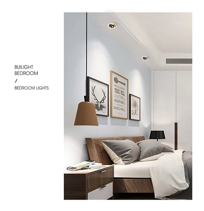 Led Downlight Recessed Deep Anti-glare Led Ceiling Downlights Single/ Double Dimmable 12W 24W For Home Bedroom Spot Office Lamp