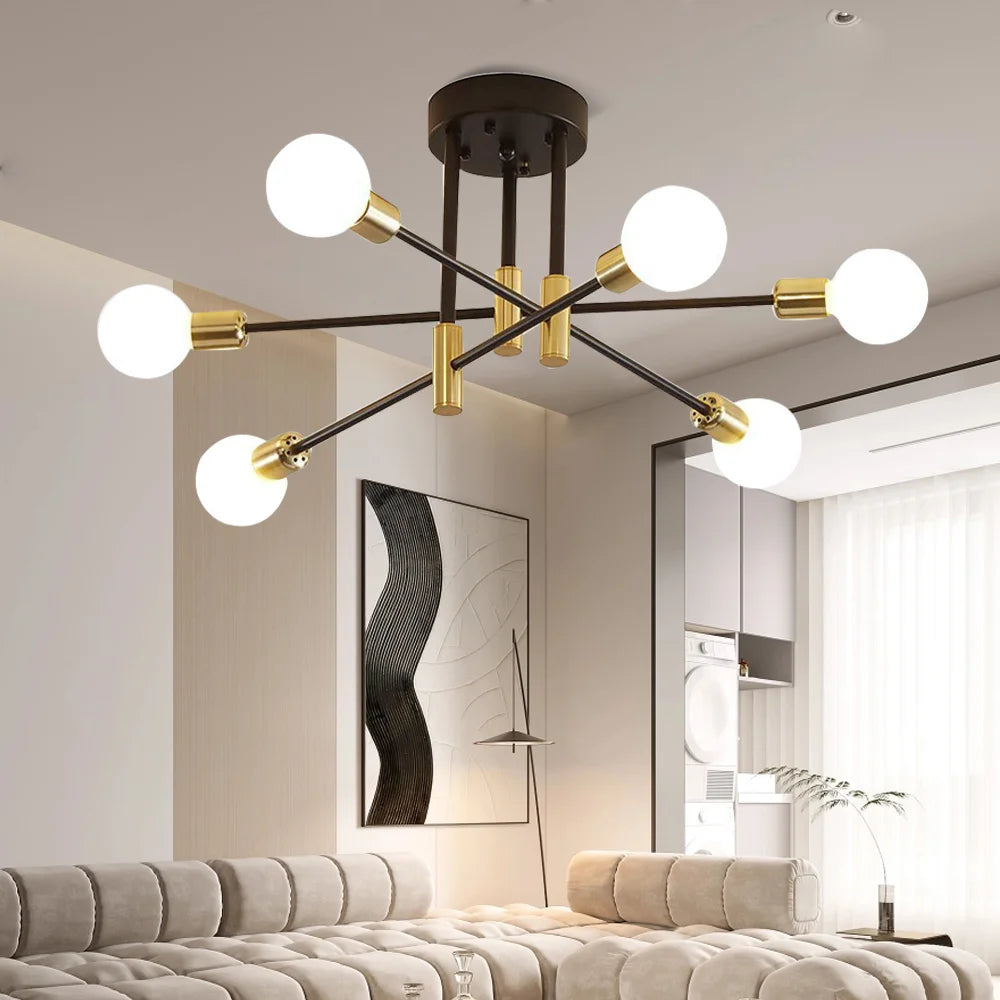 Chandeliers Retro Lighting Fixture Decoration Light Lustre Hanging Lamps Pendant Ceiling Led Chandelier Lamp Dinning Room Luxury