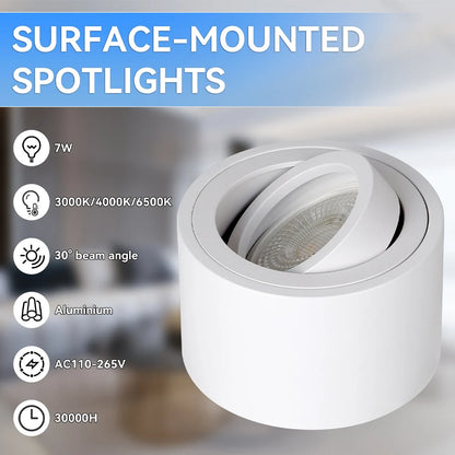 LED Downlight Angle Adjustable LED Ceiling Light Dimmable Surface Mounted Downlight Ceiling Spot Lights Indooor Light Home Decor