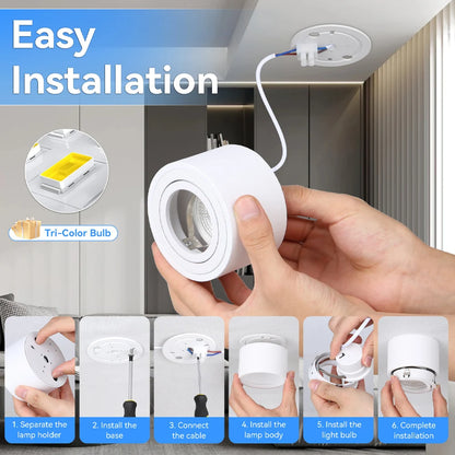 LED Downlight Angle Adjustable LED Ceiling Light Dimmable Surface Mounted Downlight Ceiling Spot Lights Indooor Light Home Decor