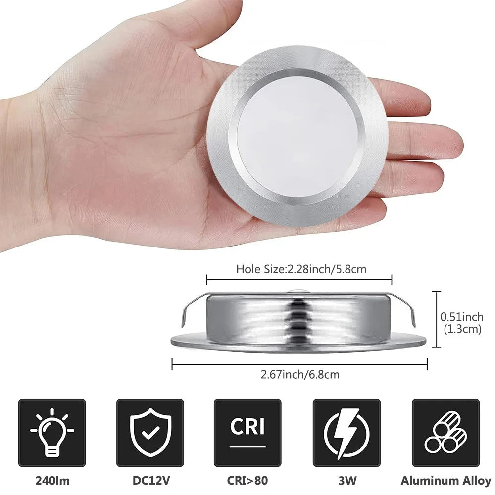 12V LED Downlight Indoor Slim14mm Recessed Mini Spotlight DIY Decorate Lighting Luminaire Kitchen Home Hotel Living Room Ceiling