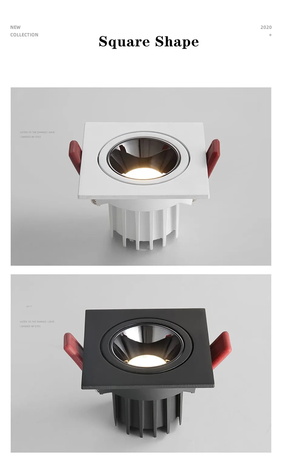 Led Downlight Recessed Deep Anti-glare Led Ceiling Downlights Single/ Double Dimmable 12W 24W For Home Bedroom Spot Office Lamp