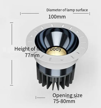 Downlight Ceiling Lamp Modern Design Embedded Lamps Borderless Spotlight Living Room Bedroom Home LightinAC110/220V Opening 75mm