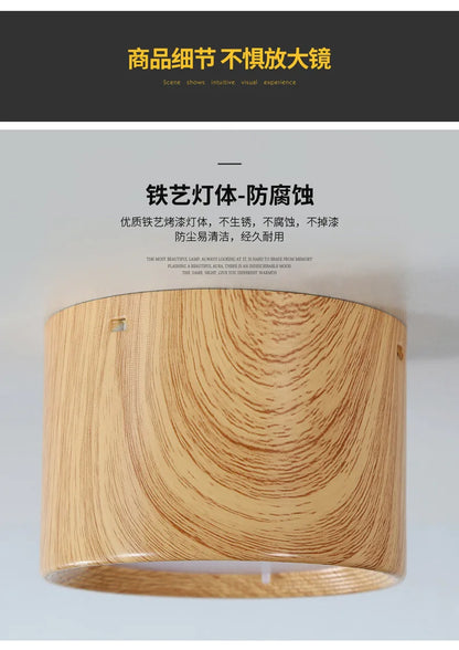 220V Downlight, Wooden Ceiling Lamp, Indoor Decor Lamps, Room Lighting, Living Room Corridor LED Down Lights for Street Bedroom