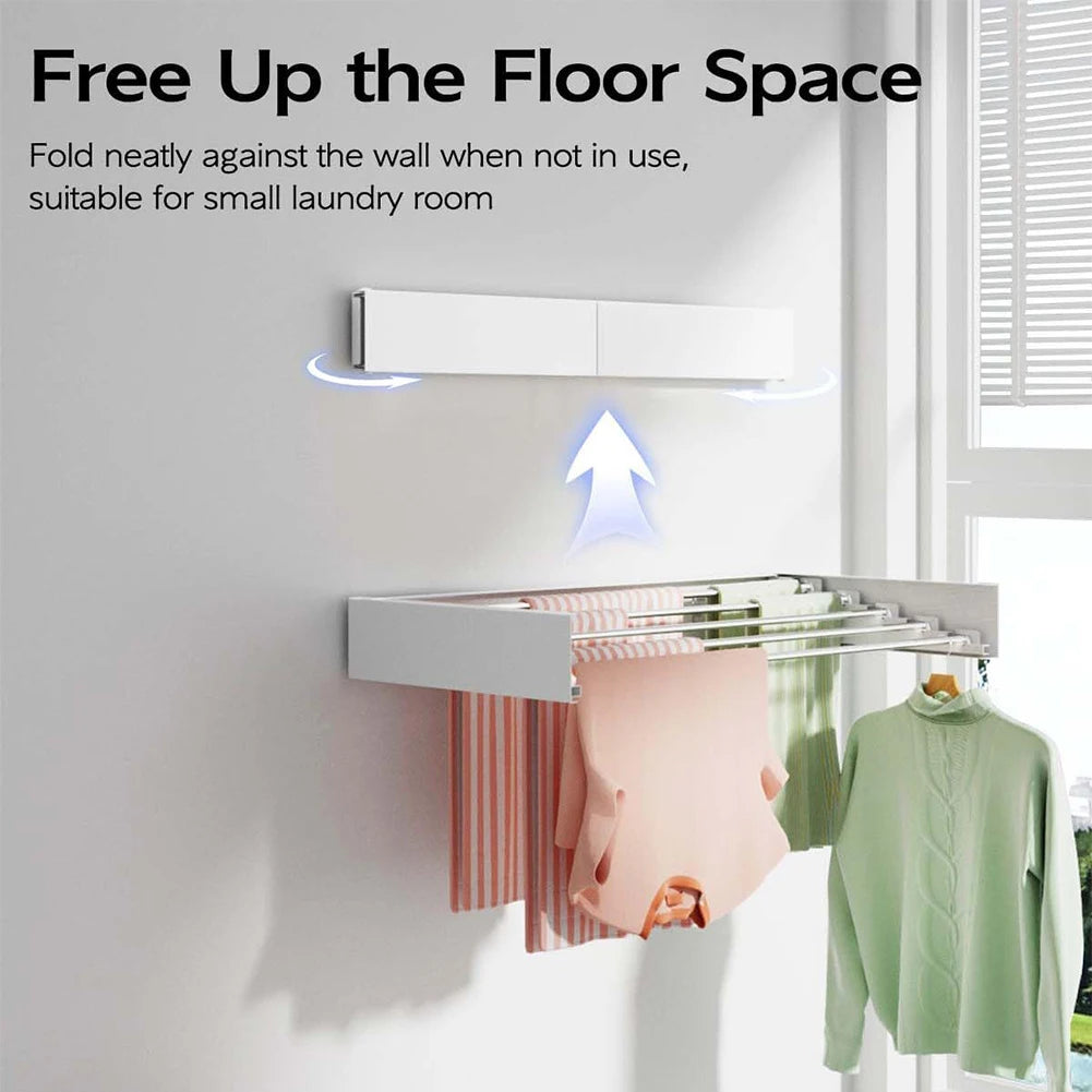 Elevate Your Drying Experience with Our Stylish Indoor Wall-Mounted Retractable Clothes Drying Rack - The Perfect Collapsible Solution for Towels and Garments