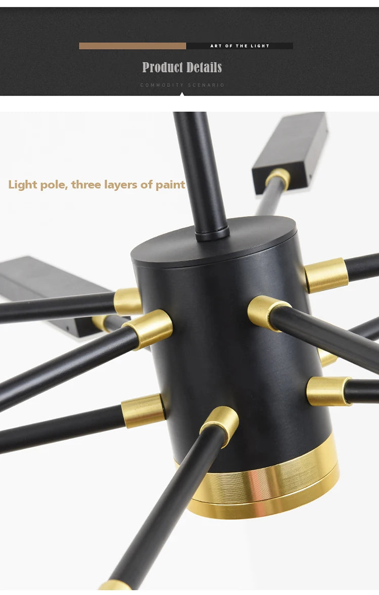 Chandelier nordic for Living room luxury personality creative sputnik chandelier post modern chandelier suspension lamp fixtures